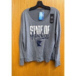 NHL State Of Hockey Womens Gray Long-Sleeve Shirt Size M 8/10 Official Licensed